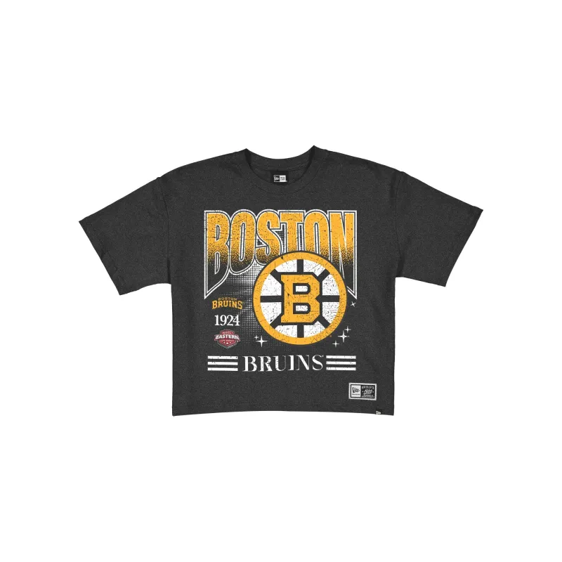 Boston Bruins Women's Throwback Cropped Graphic T-Shirt made by New Era