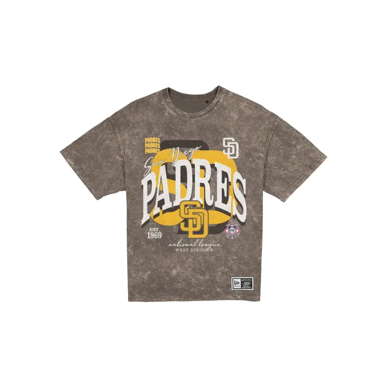San Diego Padres Women's Throwback Oversized Washed T-Shirt made by New Era