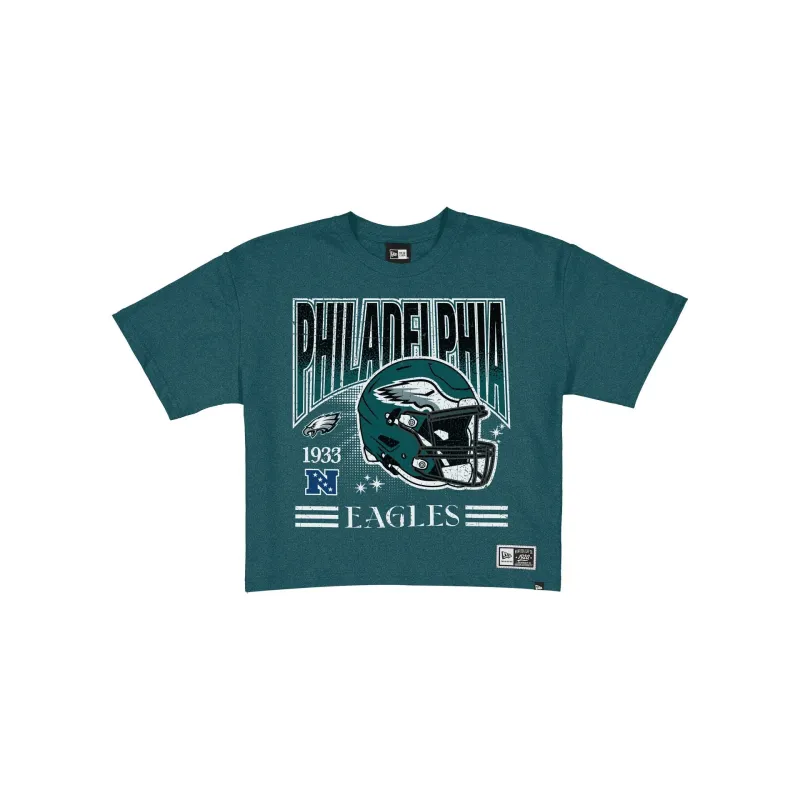 Philadelphia Eagles Women's Throwback Cropped Graphic T-Shirt made by New Era