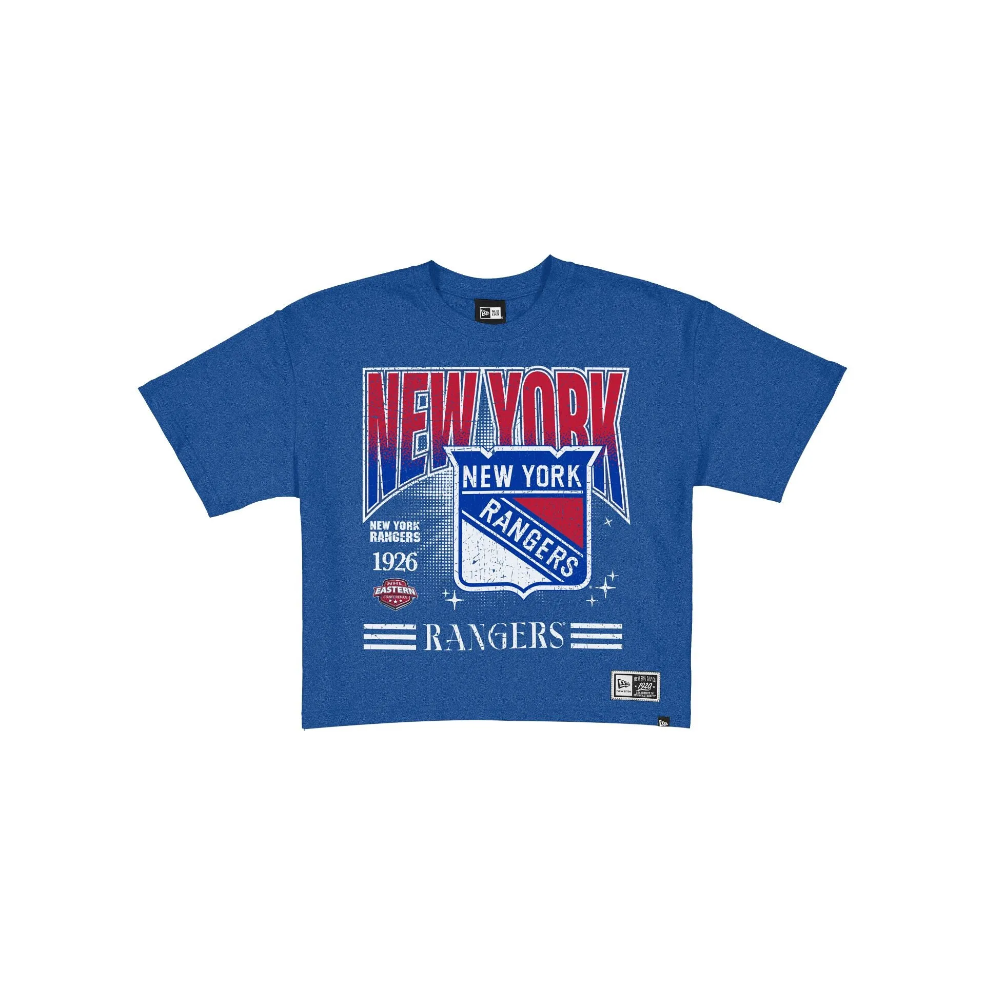 New York Rangers Women's Throwback Cropped Graphic T-Shirt sold by New Era