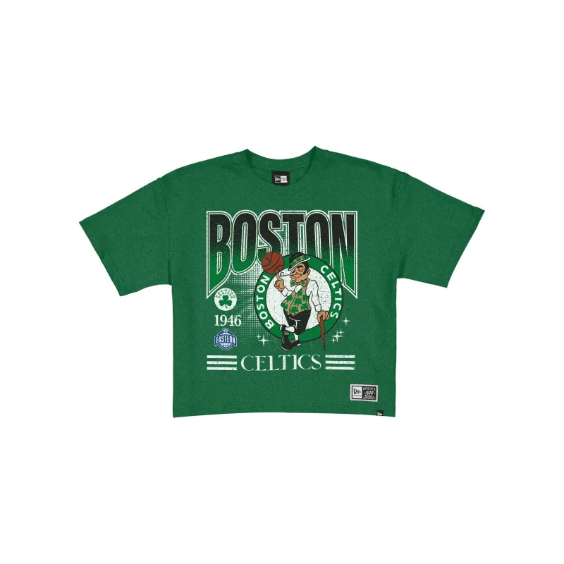 Boston Celtics Women's Throwback Cropped Graphic T-Shirt made by New Era