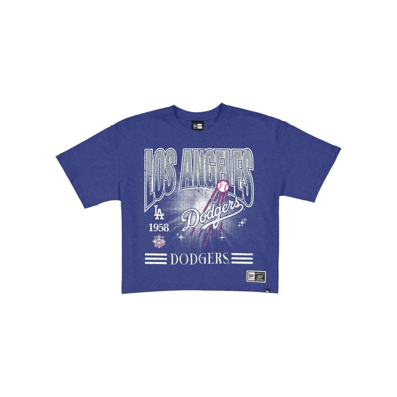 Los Angeles Dodgers Women's Throwback Cropped Graphic T-Shirt made by New Era