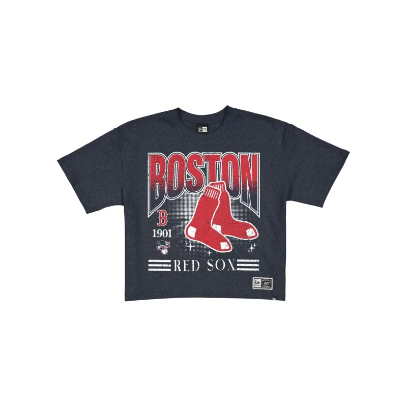 Boston Red Sox Women's Throwback Cropped Graphic T-Shirt made by New Era