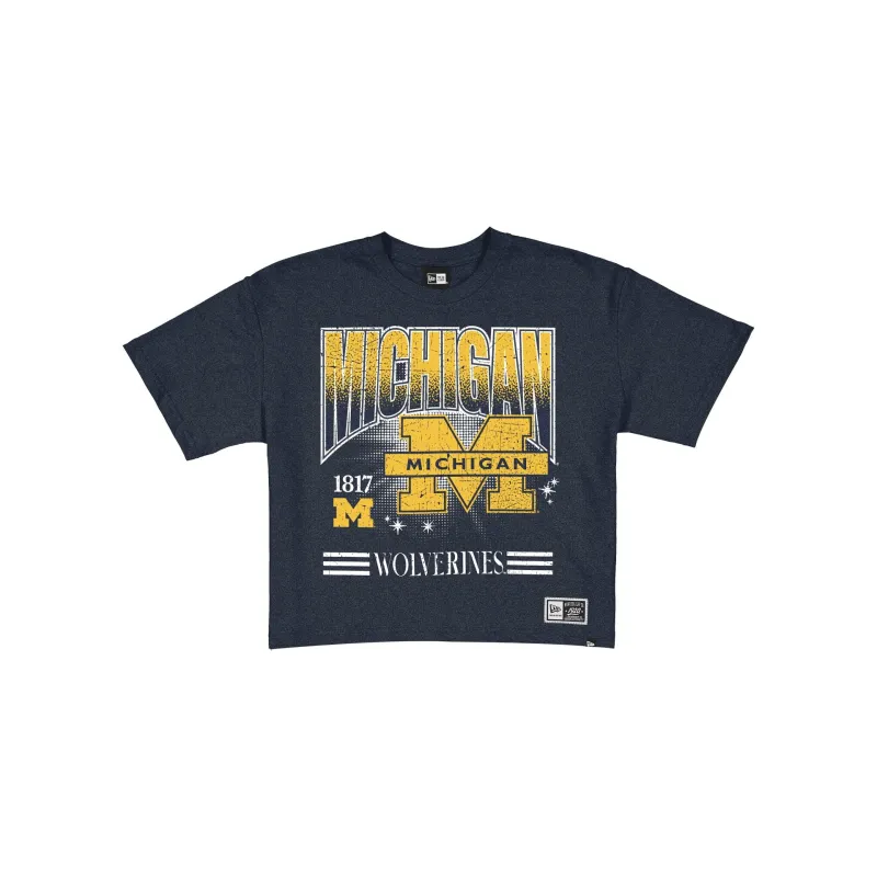 Michigan Wolverines Women's Throwback Cropped Graphic T-Shirt made by New Era
