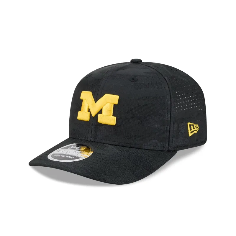 Michigan Wolverines Black Camo Performance 9SEVENTY Stretch-Snap Hat made by New Era