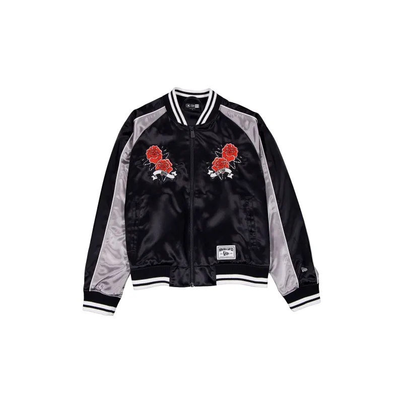New York Yankees Women's Floral Satin Varsity Jacket made by New Era