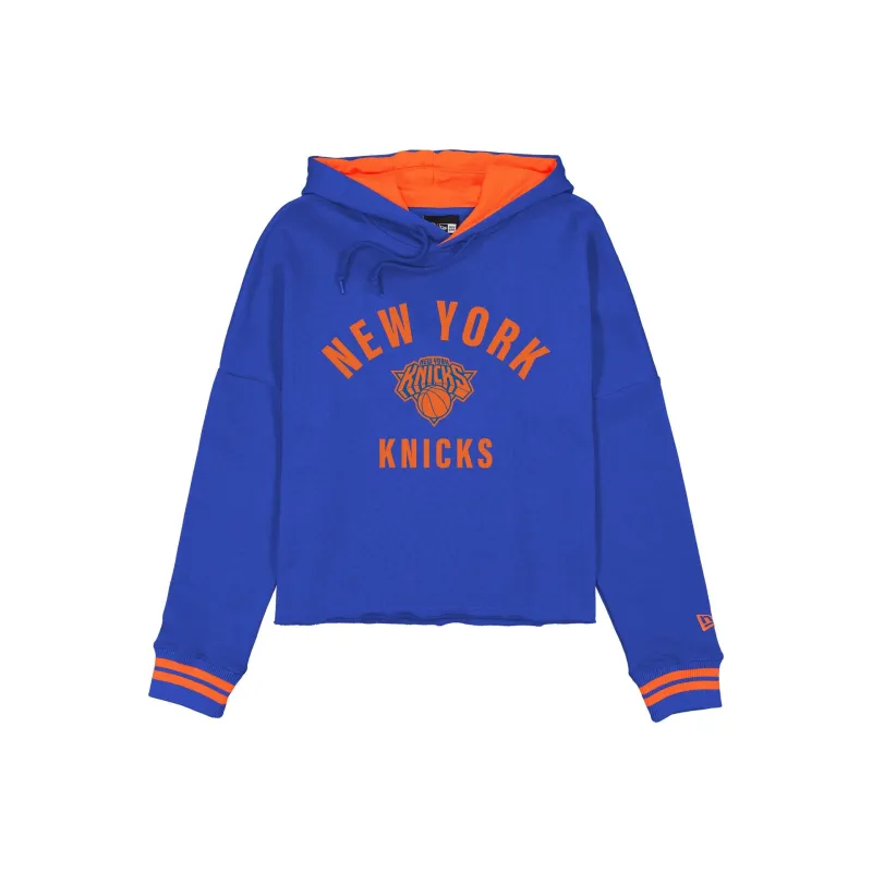 New York Knicks Women's Collegiate Cropped Hoodie made by New Era