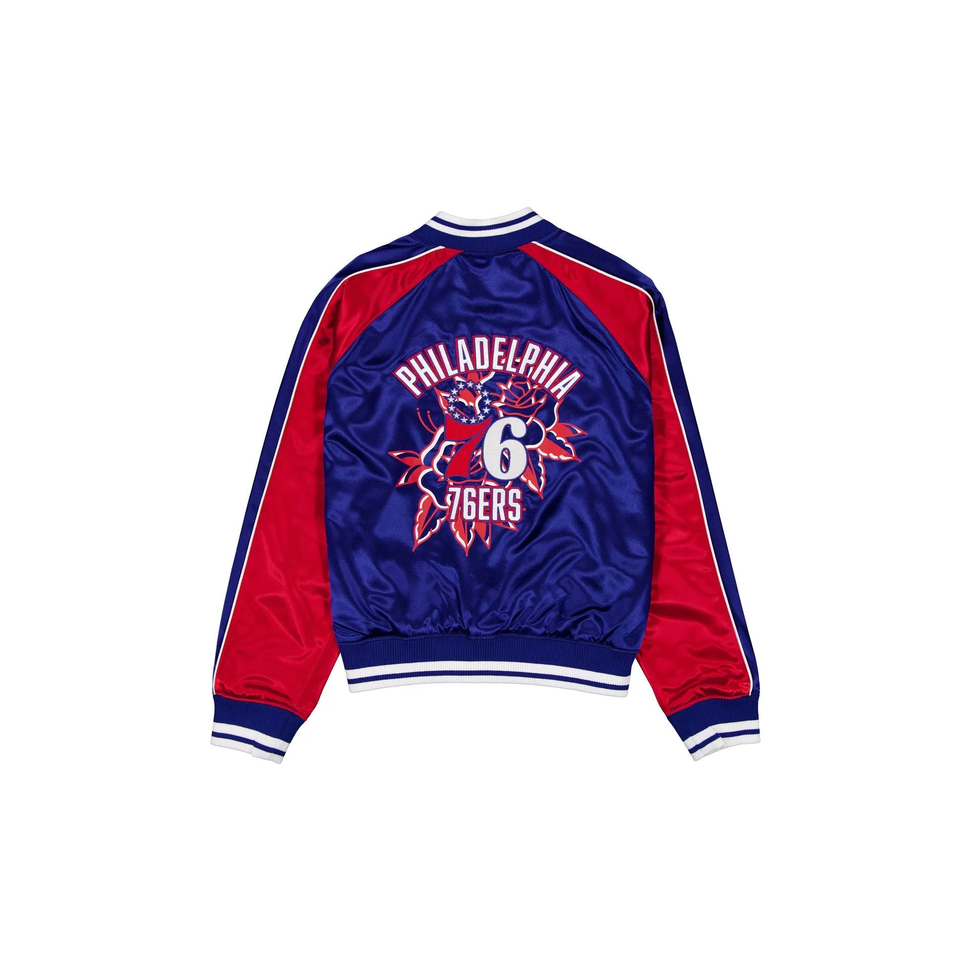 Philadelphia 76ers Women's Floral Satin Varsity Jacket sold by New Era product image thumbnail 2