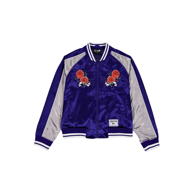 Los Angeles Dodgers Women's Floral Satin Varsity Jacket made by New Era
