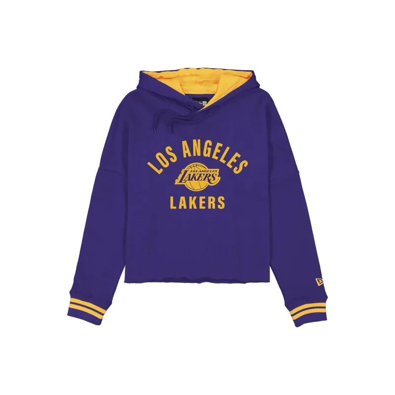 Los Angeles Lakers Women's Collegiate Cropped Hoodie made by New Era