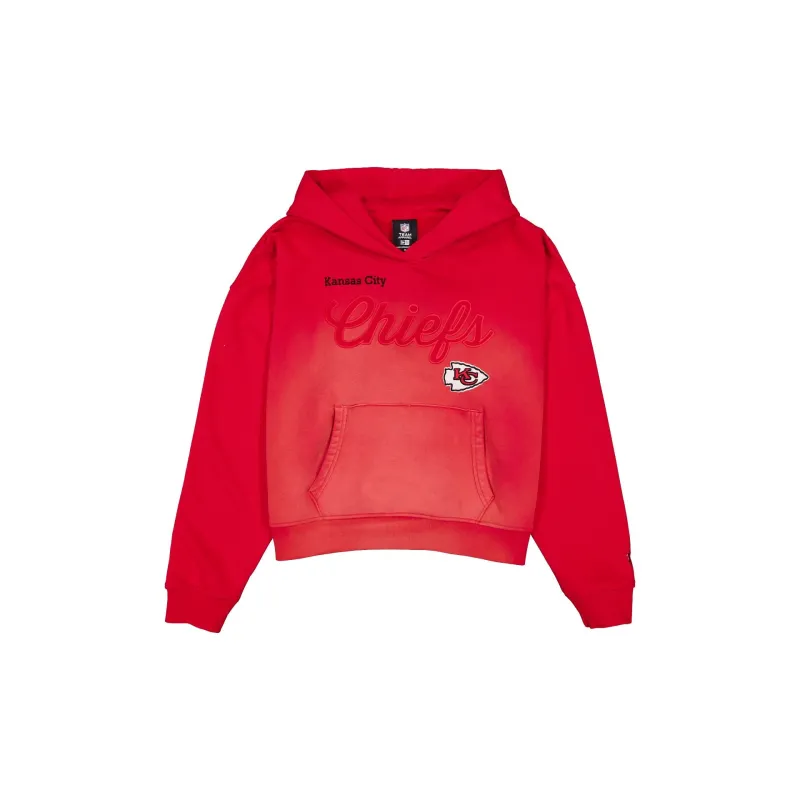 Kansas City Chiefs Women's Washed Cropped Hoodie made by New Era