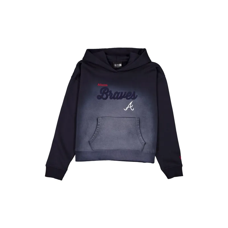 Atlanta Braves Women's Washed Cropped Hoodie made by New Era