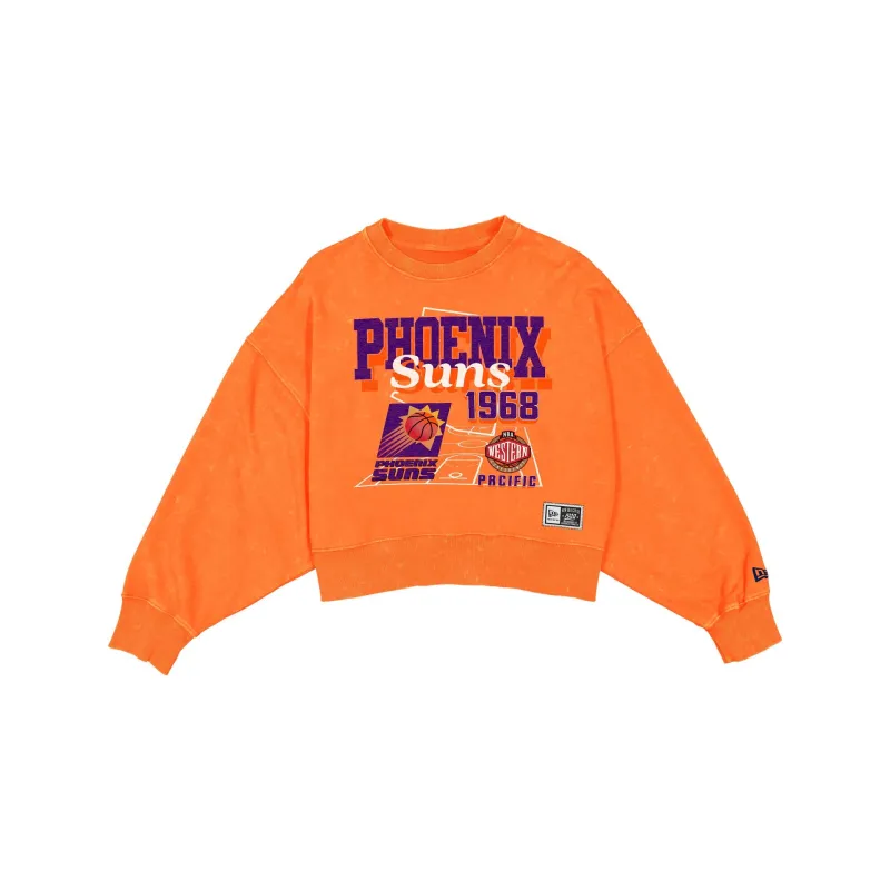 Phoenix Suns Women's Throwback Cropped Washed Crewneck made by New Era