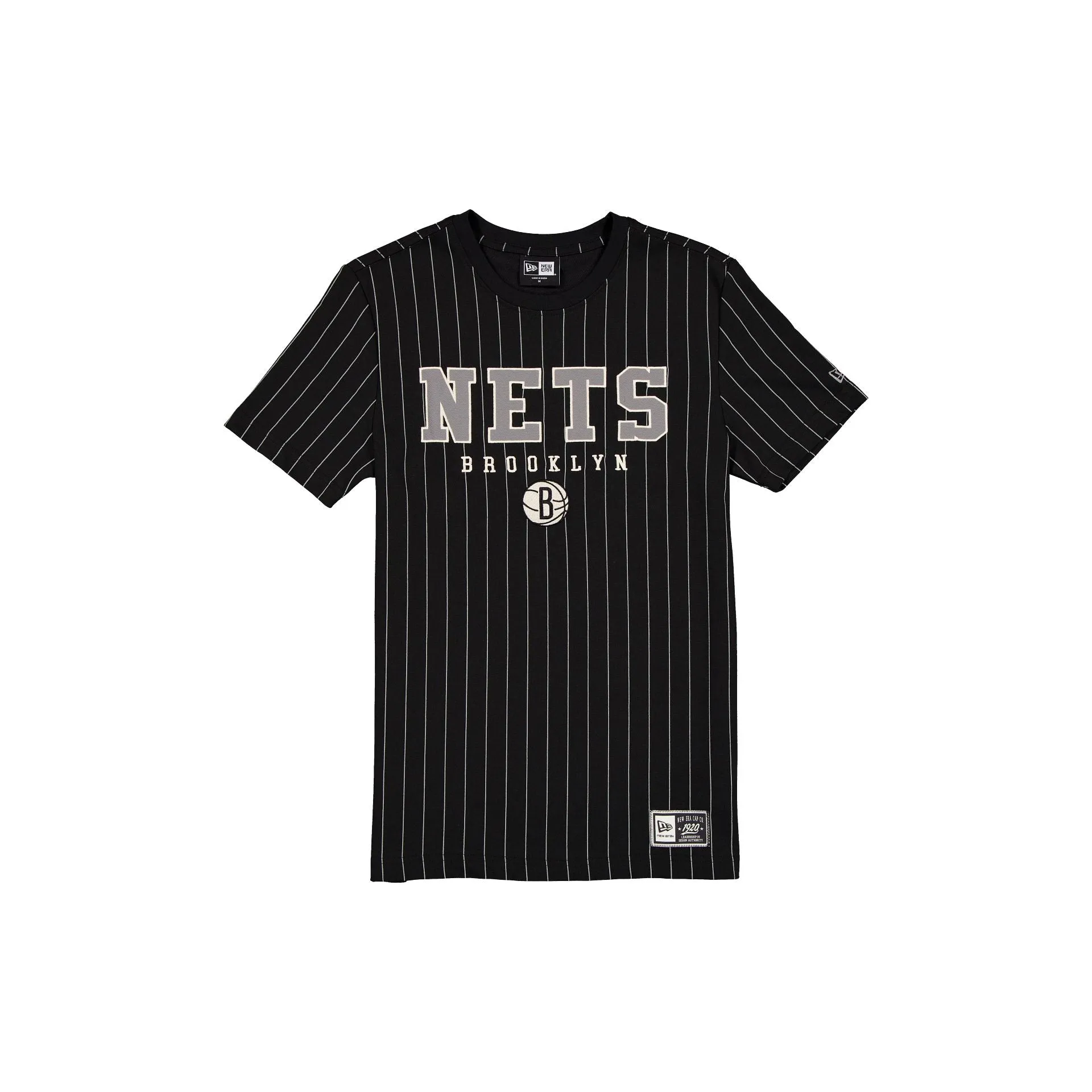 Brooklyn Nets Throwback Pinstripe Varsity T-Shirt sold by New Era