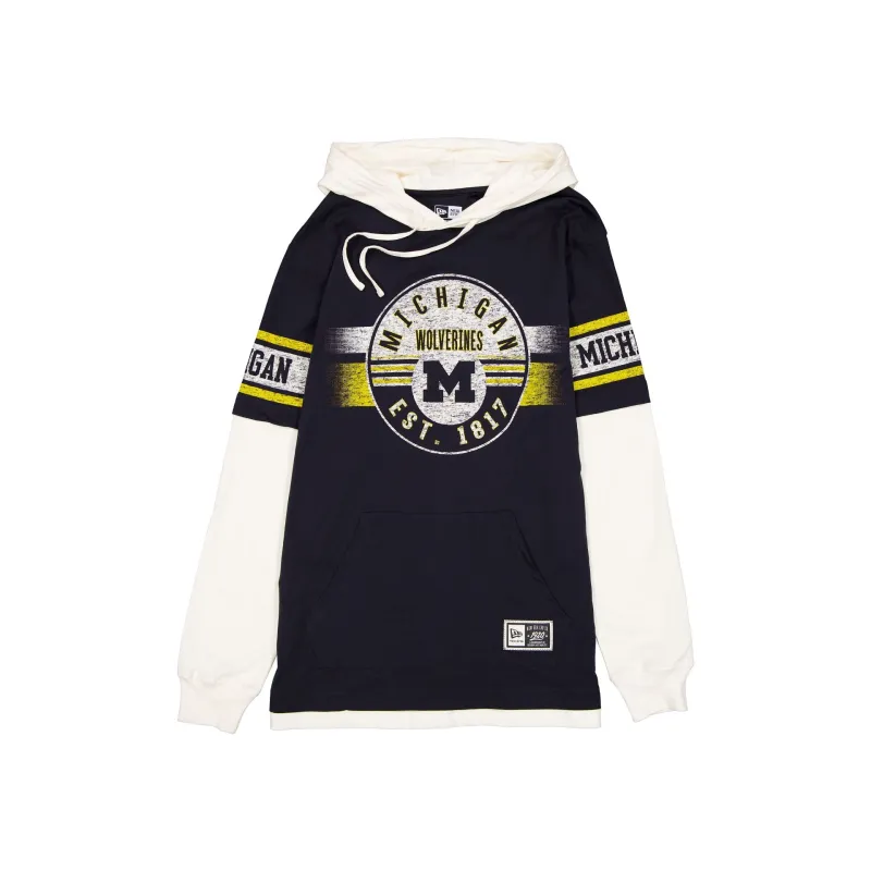 Michigan Wolverines Throwback Chrome Twofer Hoodie made by New Era