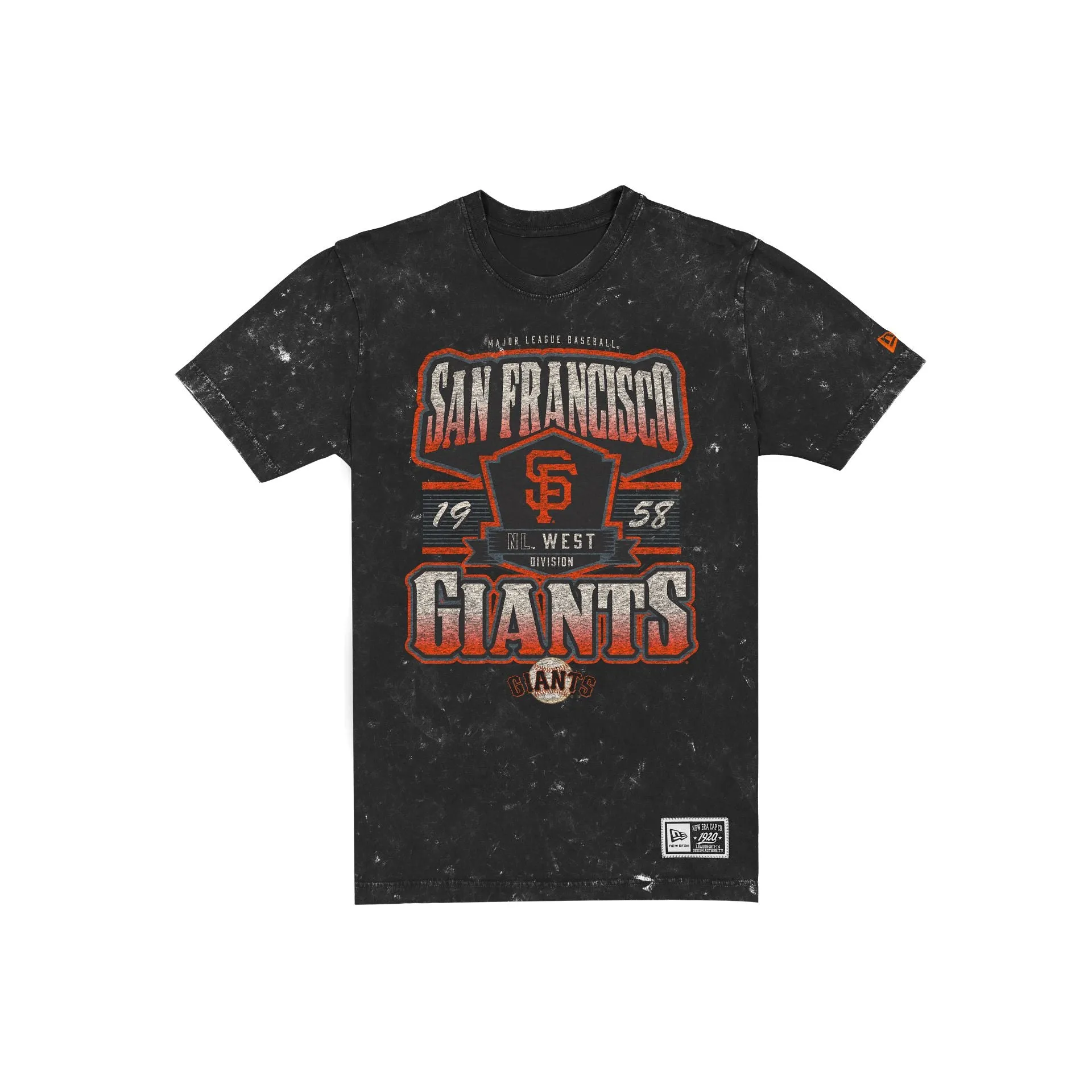 San Francisco Giants Throwback Washed Graphic Black T-Shirt sold by New Era