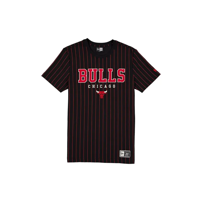 Chicago Bulls Throwback Pinstripe Varsity T-Shirt made by New Era