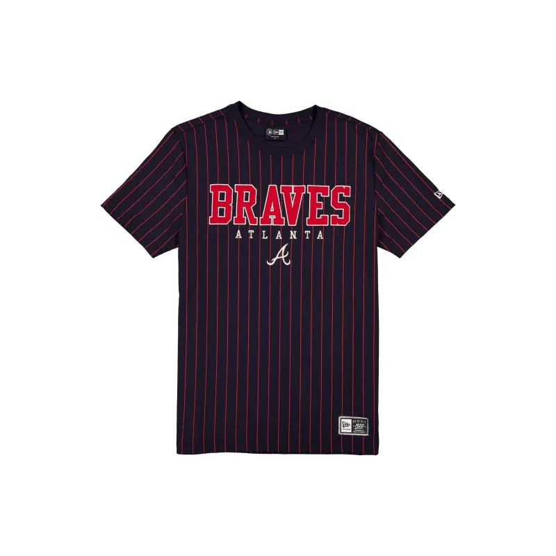 Atlanta Braves Throwback Pinstripe Varsity T-Shirt made by New Era