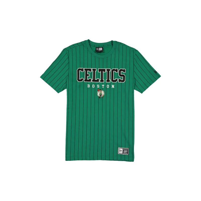 Boston Celtics Throwback Pinstripe Varsity T-Shirt made by New Era