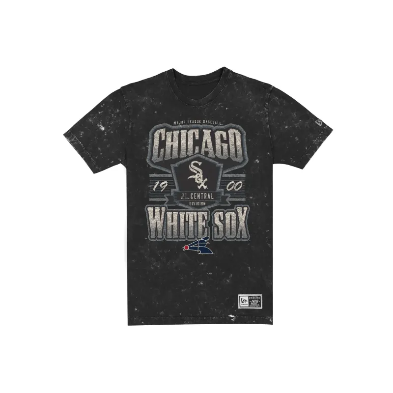 Chicago White Sox Throwback Washed Graphic Black T-Shirt made by New Era