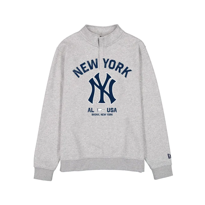 New York Yankees Heather Gray Quarter Zip made by New Era