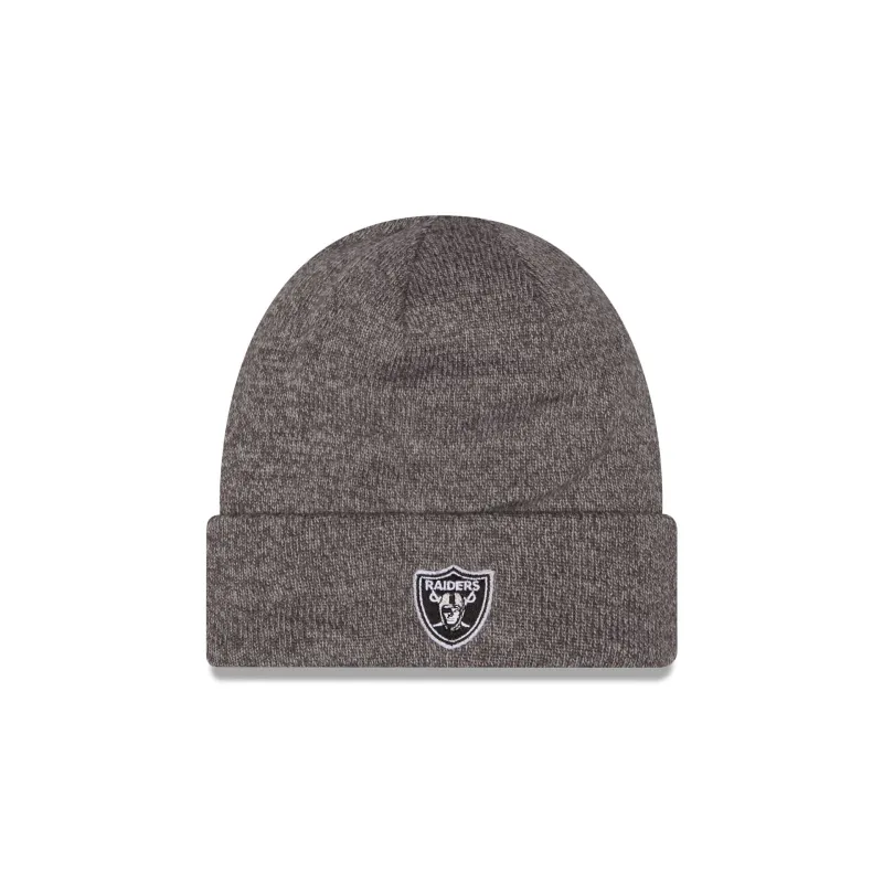 Las Vegas Raiders Heather Gray Tonal Beanie Hat made by New Era