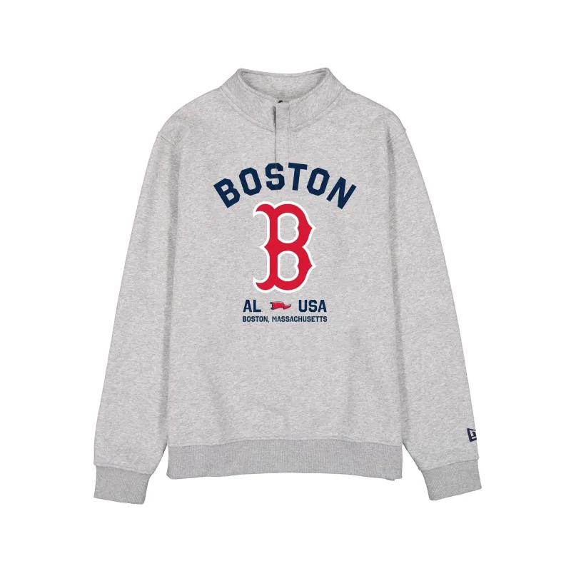 Boston Red Sox Heather Gray Quarter Zip made by New Era