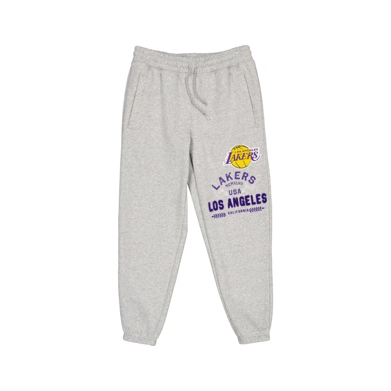 Los Angeles Lakers Heather Gray Varsity Sweatpants made by New Era