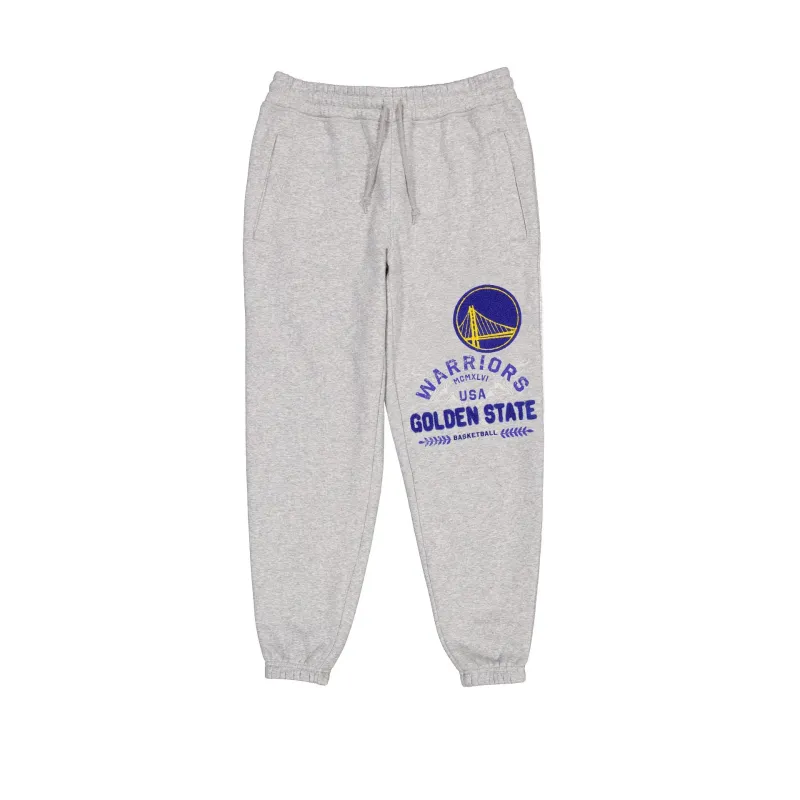 Golden State Warriors Heather Gray Varsity Sweatpants made by New Era
