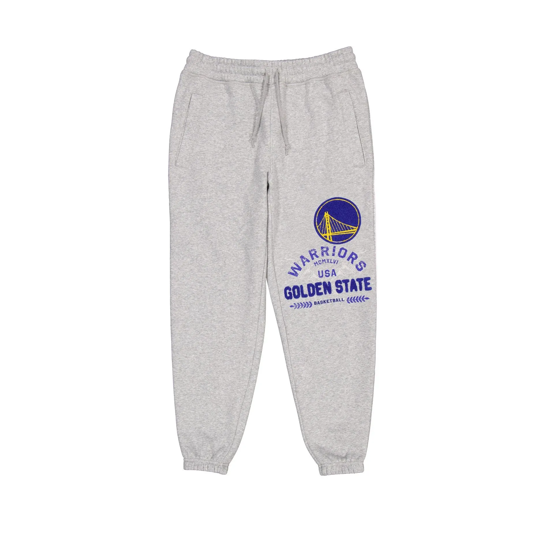 Golden State Warriors Heather Gray Varsity Sweatpants sold by New Era