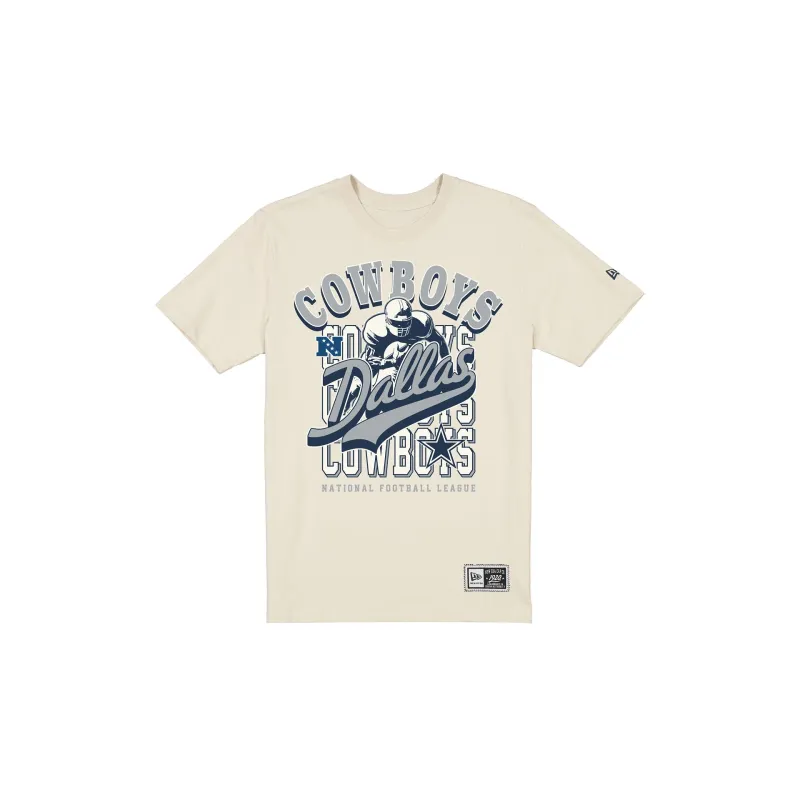 Dallas Cowboys Throwback Helmet Chrome White T-Shirt made by New Era