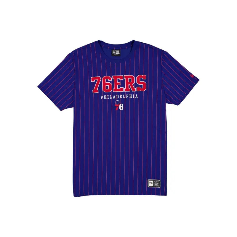 Philadelphia 76ers Throwback Pinstripe Varsity T-Shirt made by New Era