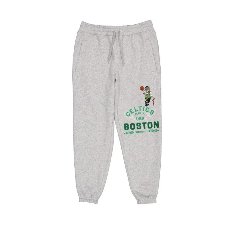 Boston Celtics Heather Gray Varsity Sweatpants made by New Era