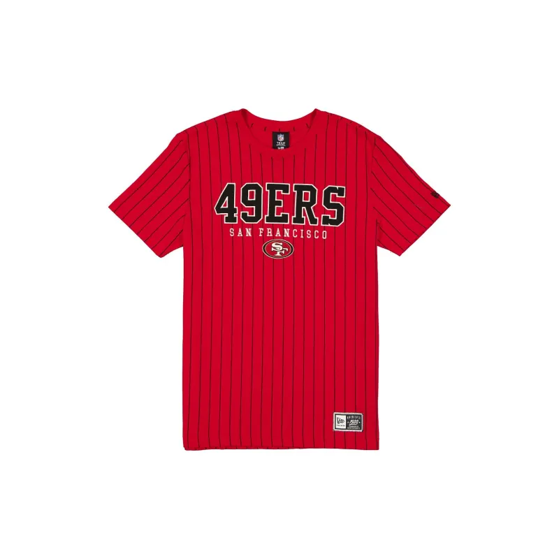 San Francisco 49ers Throwback Pinstripe Varsity T-Shirt made by New Era