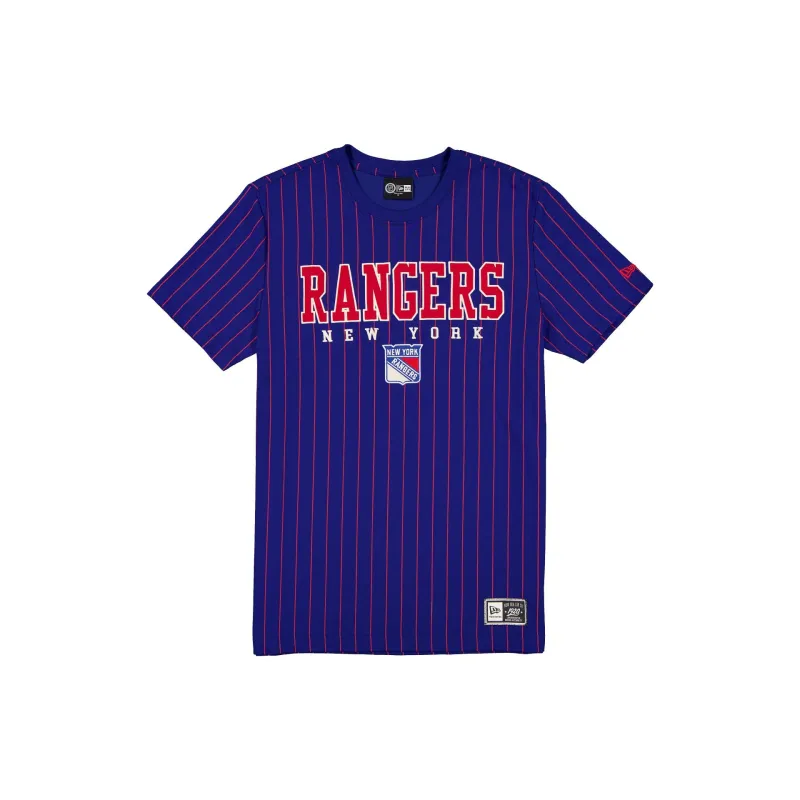 New York Rangers Throwback Pinstripe Varsity T-Shirt made by New Era