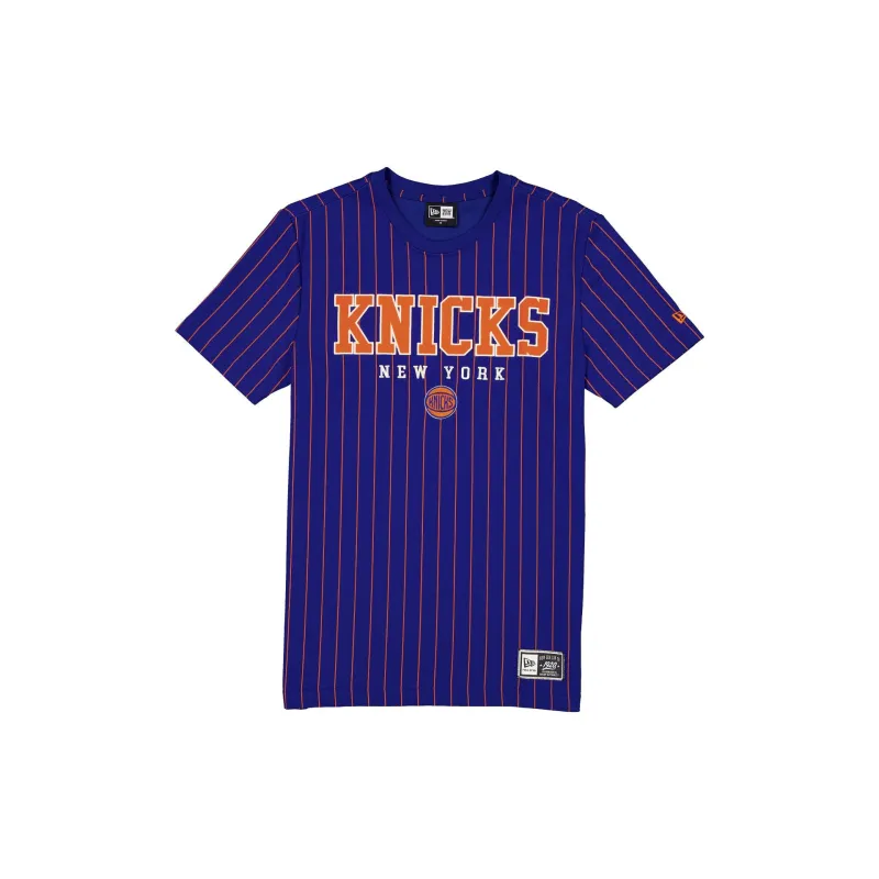 New York Knicks Throwback Pinstripe Varsity T-Shirt made by New Era