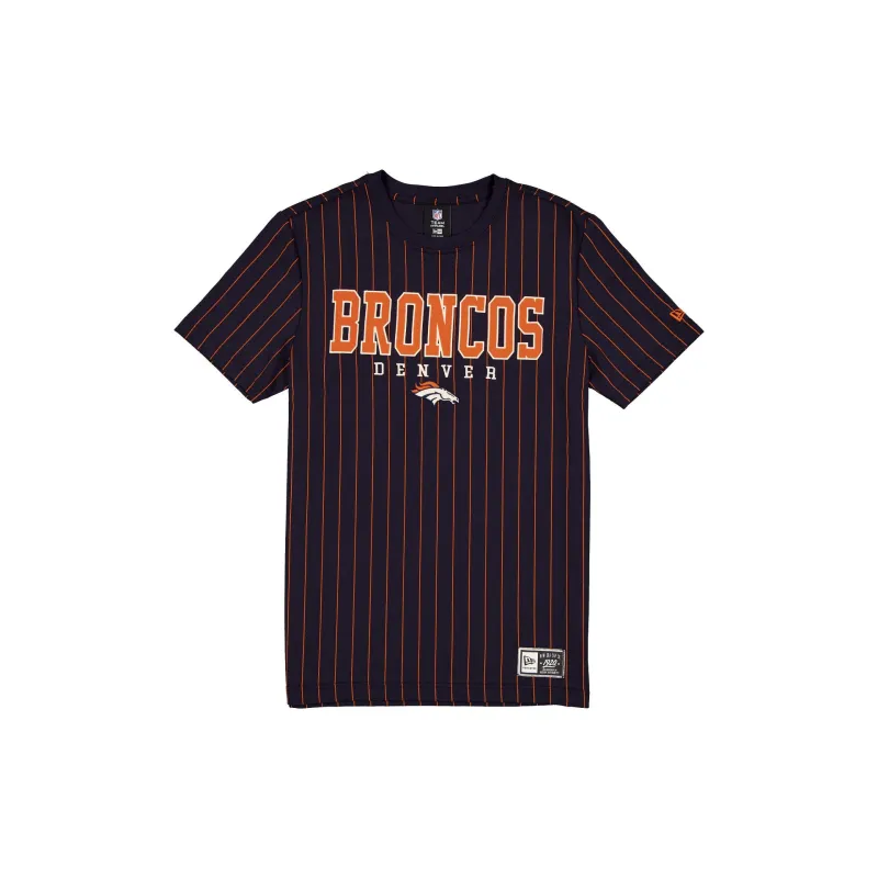 Denver Broncos Throwback Pinstripe Varsity T-Shirt made by New Era