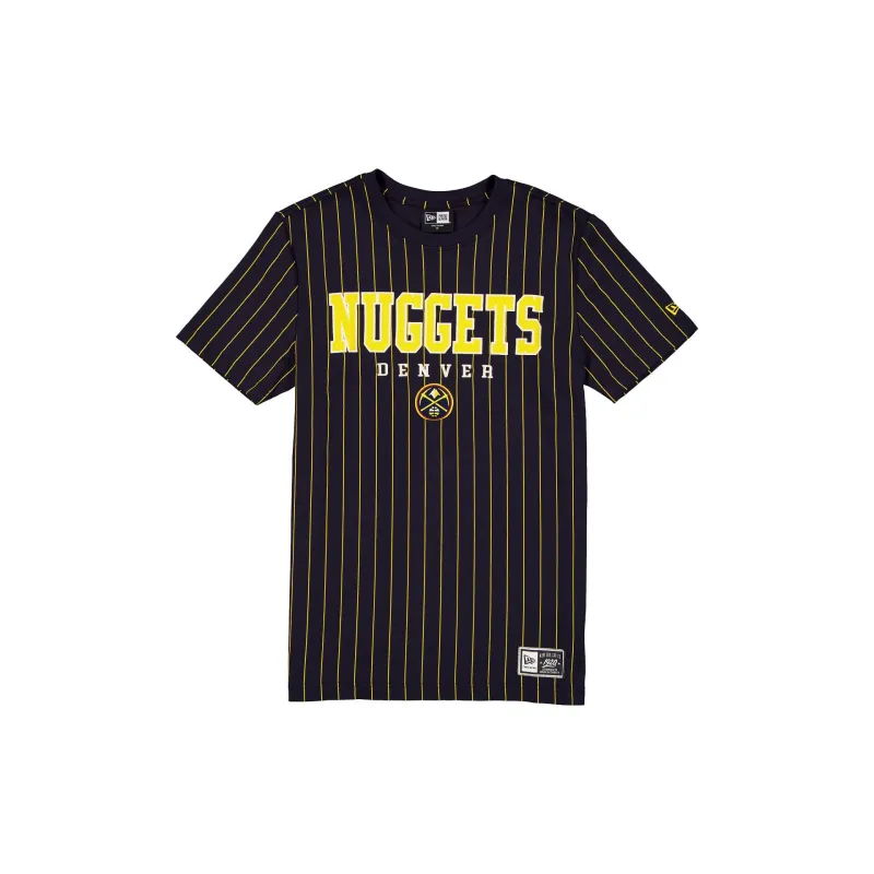 Denver Nuggets Throwback Pinstripe Varsity T-Shirt made by New Era