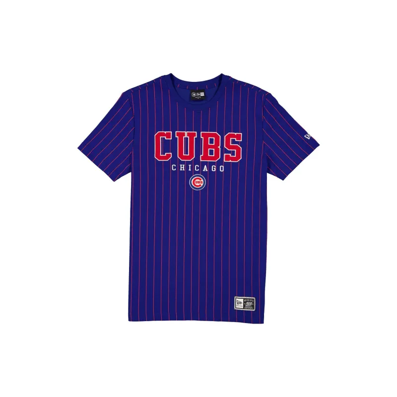 Chicago Cubs Throwback Pinstripe Varsity T-Shirt made by New Era