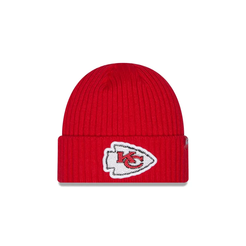 Kansas City Chiefs Rhinestone Badge Beanie Hat made by New Era