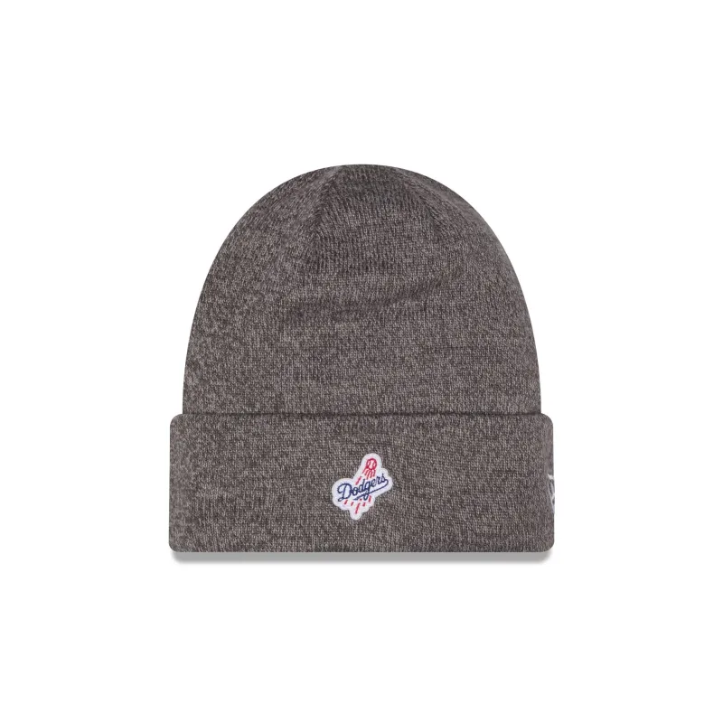 Los Angeles Dodgers Heather Gray Tonal Beanie Hat made by New Era