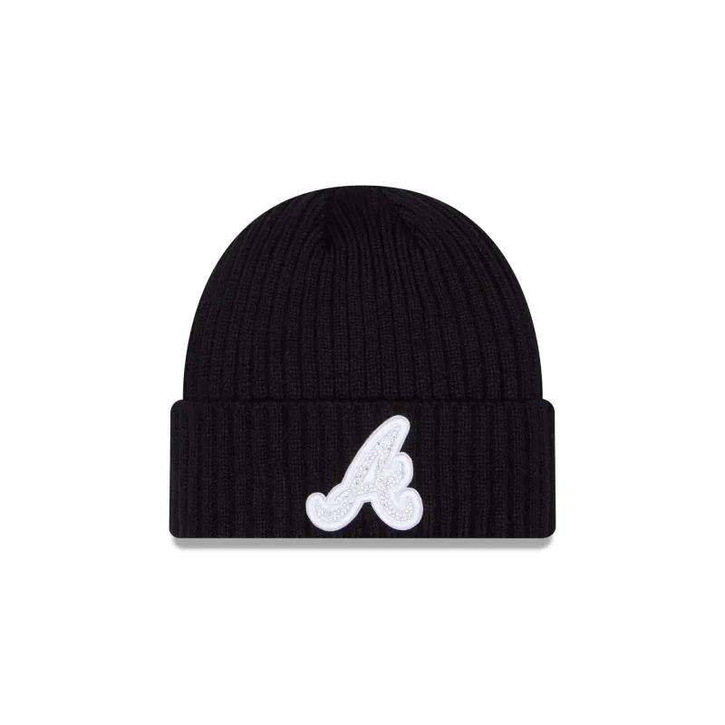 Atlanta Braves Rhinestone Badge Beanie Hat made by New Era