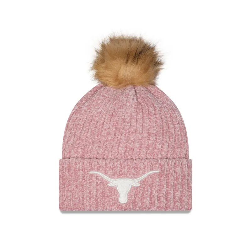 Texas Longhorns Women's Pink Pom Knit Hat made by New Era