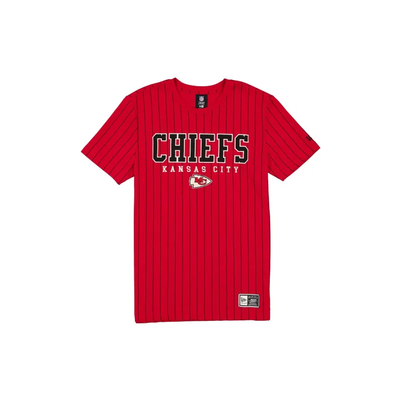Kansas City Chiefs Throwback Pinstripe Varsity T-Shirt made by New Era
