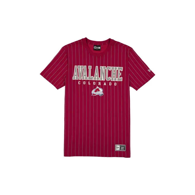Colorado Avalanche Throwback Pinstripe Varsity T-Shirt made by New Era