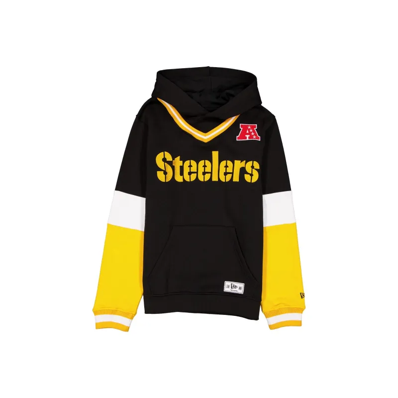 Pittsburgh Steelers V-Neck Hoodie made by New Era