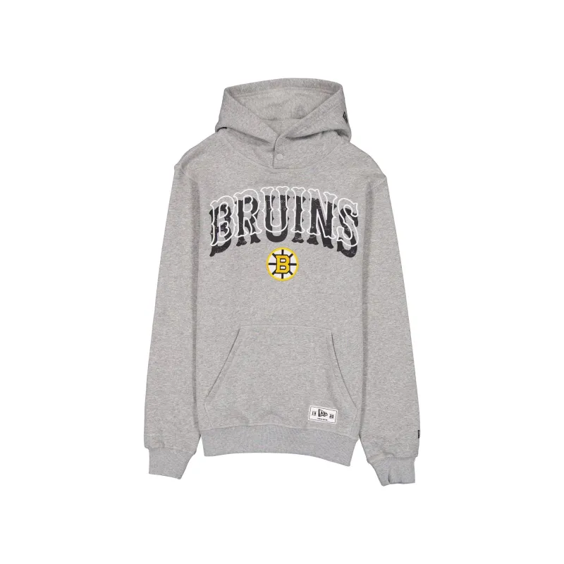 Boston Bruins Heather Gray Varsity Hoodie made by New Era