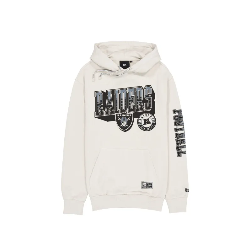 Las Vegas Raiders Throwback Chrome White Hoodie made by New Era