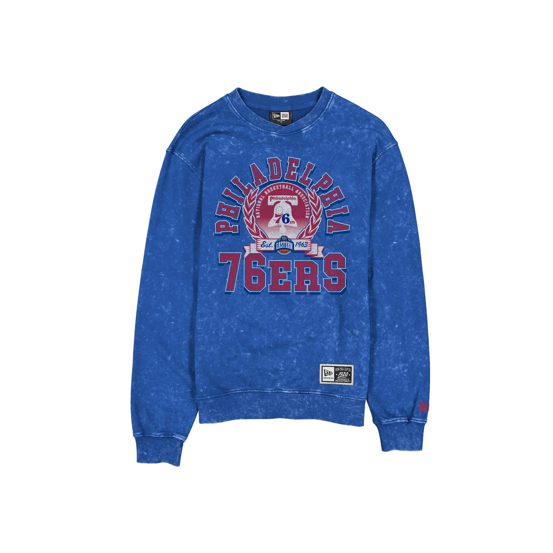 Philadelphia 76ers Throwback Laurel Crewneck sold by New Era