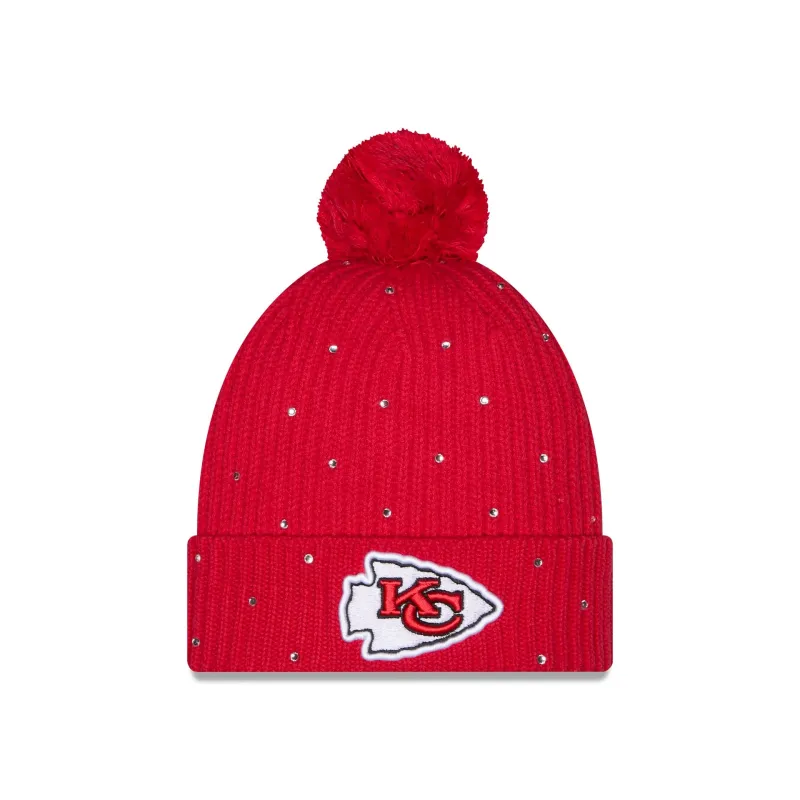 Kansas City Chiefs Women's Rhinestone Pom Knit Hat made by New Era